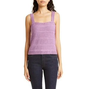 NWT $245 Vince Cotton Crochet Knit Sleeveless Camisole Tank - Summer Top